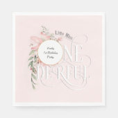 Roze 1e verjaardag Kleine Miss Onederland Servet (Voorkant)