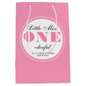 Roze 1e verjaardag medium cadeauzakje (Voorkant)
