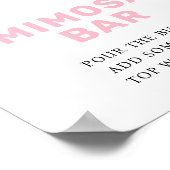 Roze 1e verjaardag Mom-osa Bar Poster (Hoek)