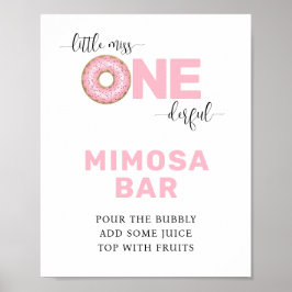 Roze 1e verjaardag Mom-osa Bar Poster