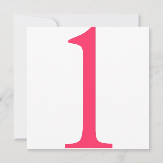 Roze 1ste verjaardag #1 kaart (Achterkant)