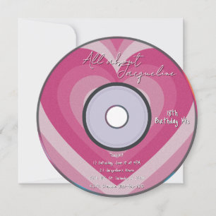 Roze 2000s Aura Hearts Muziek CD Verjaardag Kaart
