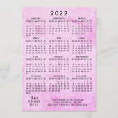 Roze 2022 Agenda Uw Logo bedrijf Programmakaart (Voorkant)