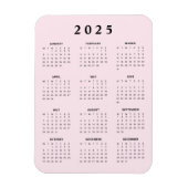 Roze 2025 Maandkalender Magneet (Verticaal)