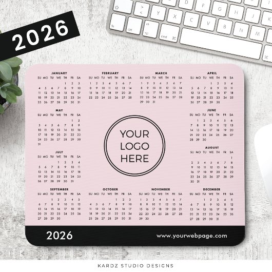 Roze 2026 Business Calendar Muismat