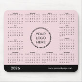 Roze 2026 Business Calendar Muismat (Voorkant)
