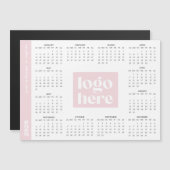 Roze 2026 Zakelijk Logo Magnetische Kalender (Voorkant / Achterkant)