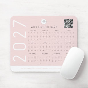 Roze 2027 Agenda Zakelijk Logo Muismat