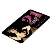 Roze 21 en wettelijk | Moderne 21ste verjaardag fo Magneet (Linkerzijde)