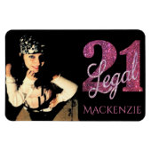 Roze 21 en wettelijk | Moderne 21ste verjaardag fo Magneet (Horizontaal)