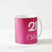 Roze 21e Birthday Mok () (Voorkant rechts)