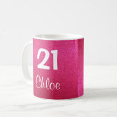 Roze 21e Birthday Mok () (Voorkant links)
