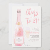 Roze 21e verjaardag kaart (Voorkant)