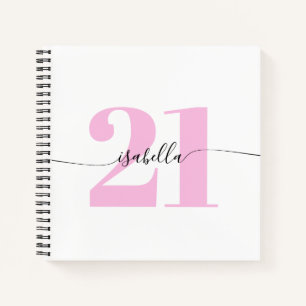 Roze 21e verjaardag notitieboek