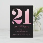 Roze 21e verjaardag van de introductie van Glitter Kaart (Staand voorkant)