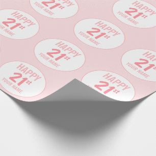 Roze 21e verjaardag Water Flaconetiket Cadeaupapier