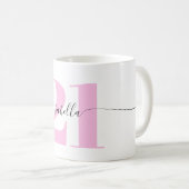 Roze 21e verjaardagscadeau koffiemok (Voorkant rechts)