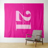 Roze 21e verjaardagsfeest wandkleed (In Situ (horizontaal))