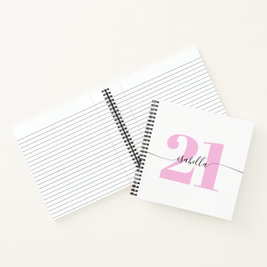 Roze 21ste verjaardag notitieboek (Binnen)