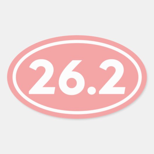 Roze 26.2 Marathon Ovale Sticker (Voorkant)