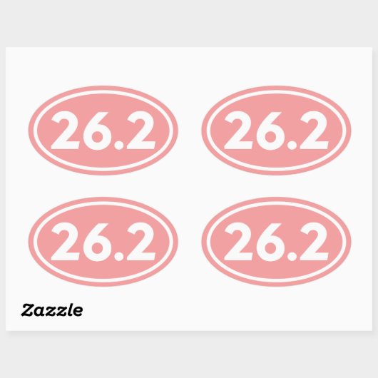 Roze 26.2 Marathon Ovale Sticker (Vel)