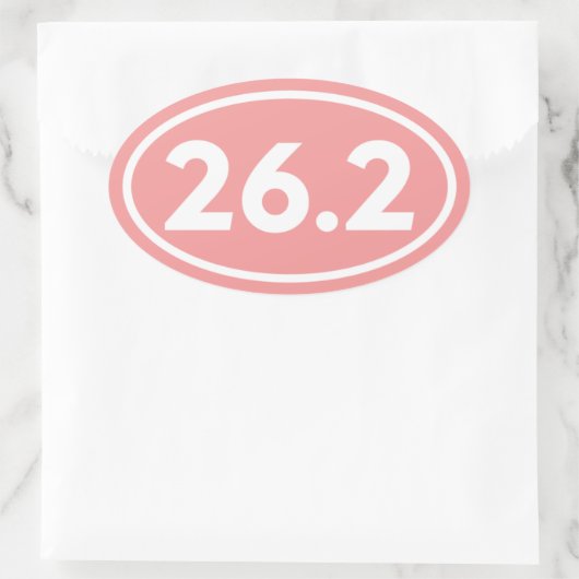 Roze 26.2 Marathon Ovale Sticker (Tas)
