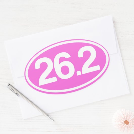 Roze 26,2 Sticker (volledige marathon Sticker) (Envelop)