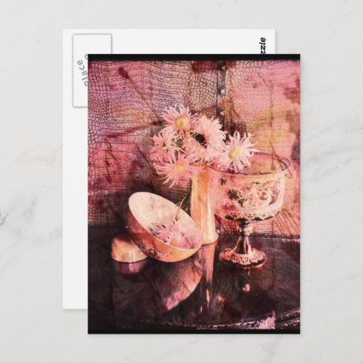 Roze 2 briefkaart (Voorkant / Achterkant)