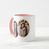 Roze 2 foto "Goedemorgen!" Gepersonaliseerd typogr Mok (Voorkant links)