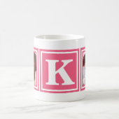  Roze 2 Foto's met groot monogram Koffiemok (Center)
