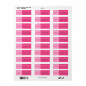 Roze 2 getinte Afstuderen retour adreslabels Etiket (Full Sheet)