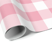 Roze 2 inch geruite controle cadeaupapier (Rol Hoek)