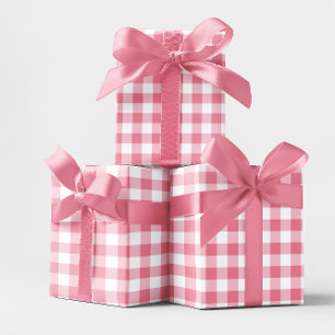 Roze 2 inch geruite controle cadeaupapier