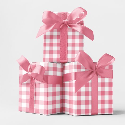 Roze 2 inch geruite controle cadeaupapier