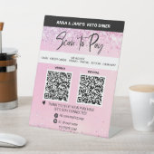 *~* ROZE - 2 QR BETALING - Tafeltafel Tent Reclamebord Met Voetstuk (Insitu)