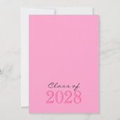 Roze 2 Toned Classic 2 Foto Afstuderen Kaart (Achterkant)