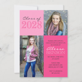 Roze 2 Toned Classic 2 Foto Afstuderen Kaart