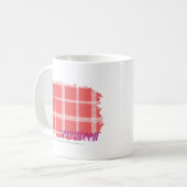 Roze 2 van de plaid koffiemok (Voorkant links)