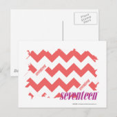 Roze 2 van de zigzag briefkaart (Voorkant / Achterkant)