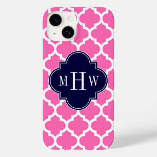 Roze#2 Witte Marokkaans #5 Marineblauw 3 Initiele Case-Mate iPhone Case