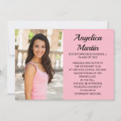 Roze 2-zijdig Afstuderen 3 Fotoaankondiging Aankondiging (Voorkant)