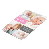 Roze 2e babymeisje Foto Collage Hartelijk dank Magneet (Linkerzijde)