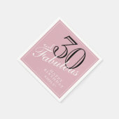 Roze 30 en Fabulous Elegant Script 30th Verjaardag Servet (Hoek)