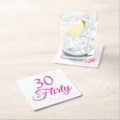 Roze 30 en flirterige verjaardag kartonnen onderzetters (Insitu)