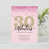 Roze 30 en uitnodiging van de partij van Fabulous  (Staand voorkant)