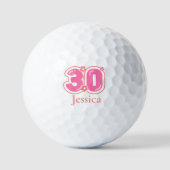 Roze 30e verjaardag Golfer Gift – 30 jaar Elegant Golfballen (Voorkant)