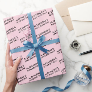 Roze 30e Verjaardag Persoonlijk Cadeaupapier