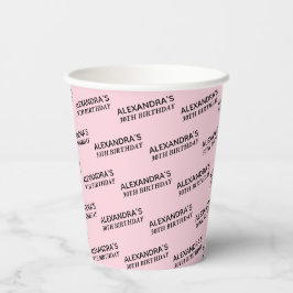 Roze 30e Verjaardag Persoonlijke Papieren Bekers