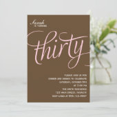 Roze 30e verjaardagsfeestje kaart (Staand voorkant)