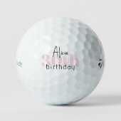 Roze 30ste verjaardag Gepersonaliseerde Taylor Mad Golfballen (Voorkant)